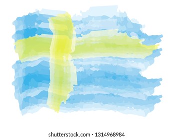 Isolated flag of Sweden. Vector illustration design