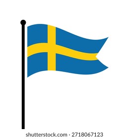 Ilustração isolada do vetor da Suécia. Bandeira da Suécia. Bandeira da Suécia.