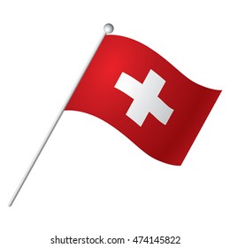 Isolated flag of Switzerland, Vector illustration