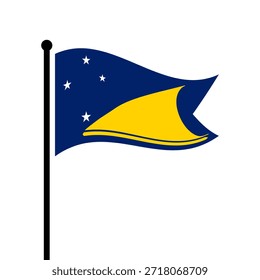 Bandeira isolada da ilustração do vetor Tokelau. Bandeira de Tokelau. Bandeira de Tokelau.