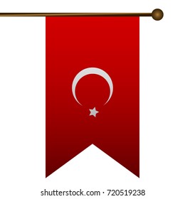 Isolated flag of turkey on a white background, vector illustration