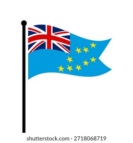Bandeira isolada da ilustração do vetor Tuvalu. Bandeira de Tuvalu. Bandeira de Tuvalu.
