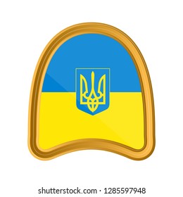 Isolated flag of Ukraine on premium label. Vector illustration design