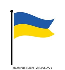 Ilustração isolada do vetor da bandeira da Ucrânia. Bandeira da Ucrânia esvoaçante. Bandeira da Ucrânia.