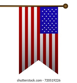 Isolated flag of united estates on a white background, vector illustration