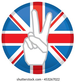 Isolated flag of the United Kingdoms, Conceptual peace, Vector illustration