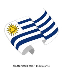 Isolated flag of Uruguay