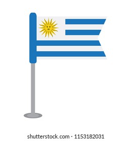 Isolated flag of Uruguay
