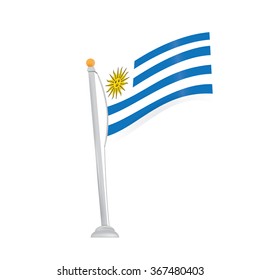 Isolated flag of uruguay on a white background