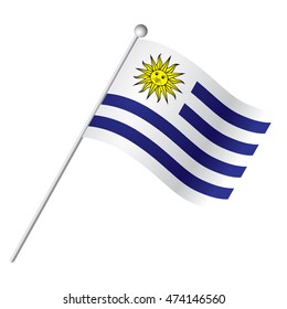 Isolated flag of Uruguay, Vector illustration
