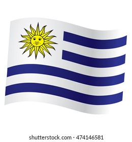 Isolated flag of Uruguay, Vector illustration