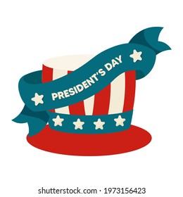 Isolated flag USA hat presidents day american presidents USA icon- Vector