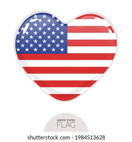 Isolated flag USA in heart symbol vector illustration