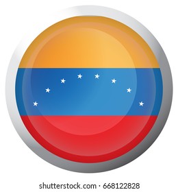Isolated flag of Venezuela on a button, Vector illustration