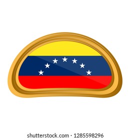 Isolated flag of Venezuela on premium label. Vector illustration design