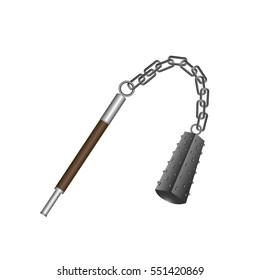 Isolated flail weapon on a white background, Vector illustration