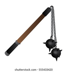 Isolated flail weapon on a white background, Vector illustration