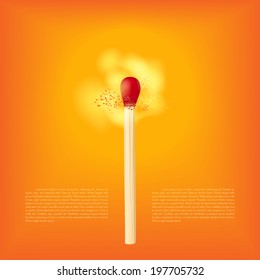 isolated flammable matches, Vector graphic