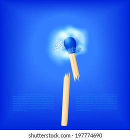 isolated flammable matches, Vector graphic