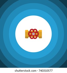 Isolated Flange Flat Icon. Pump Valve Vector Element Can Be Used For Pump, Valve, Flange Design Concept.