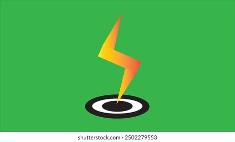 Símbolo de destello aislado con la sombra, icono del poder, diseño del Vector.