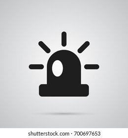 Isolated Flasher Siren Icon Symbol On Clean Background. Vector Signal Element In Trendy Style.