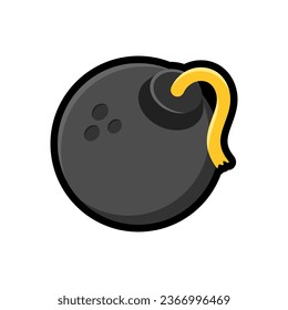 Icono de bomba 3d plana aislada para juego, interfaz, pegatina, aplicación. El cartel en un estilo de caricatura para el partido 3, arcade, rpg. El espíritu del elemento artesanal en un juego móvil hipercasual