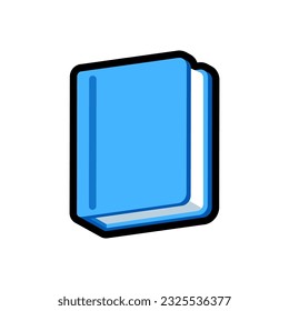 Isolated flat 3d book icon for game, interface, sticker, app. The sign in a cartoon style for match 3 or hyper casual. The sprite can be used like a craft element in hyper casual mobile game