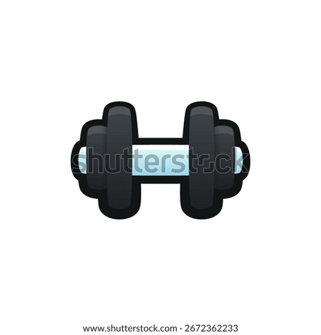 Isolated flat 3d Dumbbell icon for game, interface, sticker, app. The sign in a cartoon style for match 3, arcade, rpg. The fitness weight sprite for craft element in hyper casual mobile game.