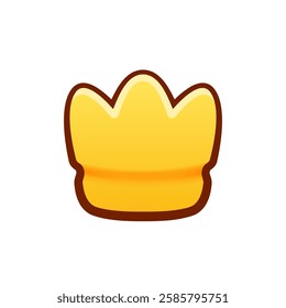 Isolated flat 3d gold crown icon for game, interface, sticker, app. The sign in a cartoon style for match 3, arcade, rpg. The match 3 element sprite for craft element in hyper casual mobile game