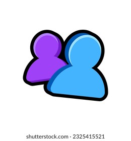 Isolated flat 3d persons icon for game, interface, sticker, app. The sign in a cartoon style for match 3, arcade, rpg. The sprite for craft element in hyper casual mobile game