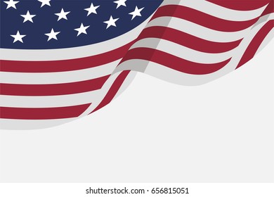 isolated flat american flag for independence day background, for greeting card and wallpaper
