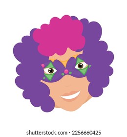 Isolated flat clown avatar character Vector illustration
