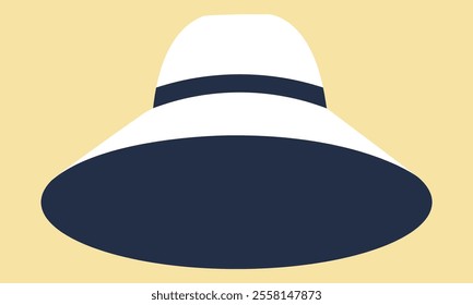 Isolated flat colored summer hat. Vector illustration