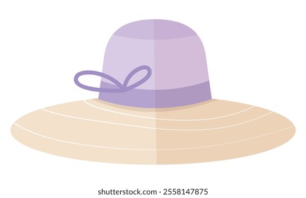 Isolated flat colored summer hat. Vector illustration