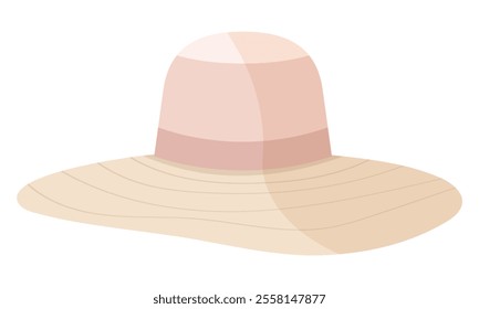 Isolated flat colored summer hat. Vector illustration