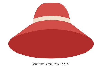 Isolated flat colored summer hat. Vector illustration