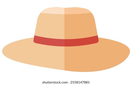 Isolated flat colored summer hat. Vector illustration