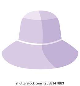 Isolated flat colored summer hat. Vector illustration