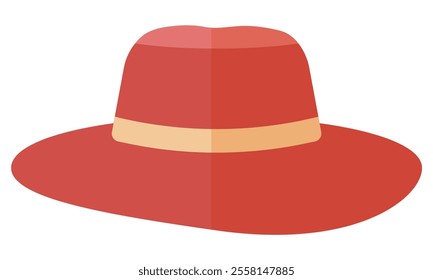 Isolated flat colored summer hat. Vector illustration