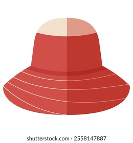 Isolated flat colored summer hat. Vector illustration