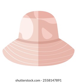 Isolated flat colored summer hat. Vector illustration