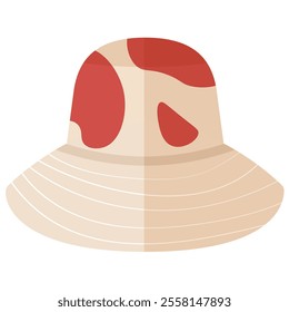 Isolated flat colored summer hat. Vector illustration