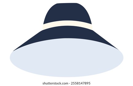 Isolated flat colored summer hat. Vector illustration