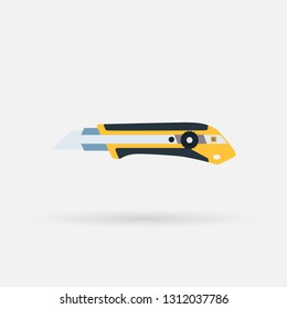 Isolated Flat construction cutter icon with shadow on white background. Vector eps10 illustration