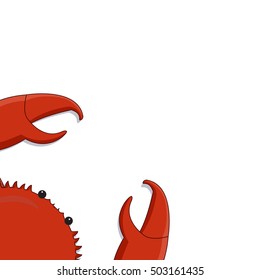 Isolated Flat crab on white empty background