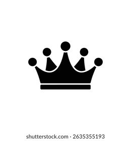 Isolated flat crown illustration. Features circular topping on a royal crown. Transparent background makes it ideal for various projects, including logos.