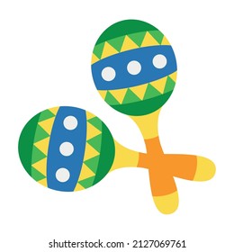 Isolated flat design of a pair of maracas icon Vector