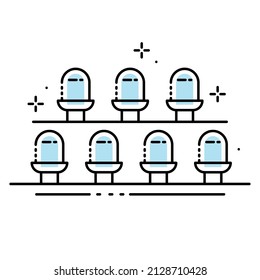 Isolated flat design of stadium chairs icon Vector