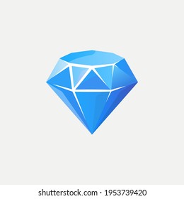 Isolated flat diamond icon for game, interface, sticker, app. The sign is made in a cartoon style with bright colors. The sprite can be used like a craft element